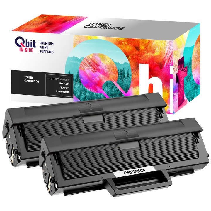 Set 2x Toner QBIT 106R02773, negru, pentru imprimante Xerox Phaser 3020 si WorkCentre 3025