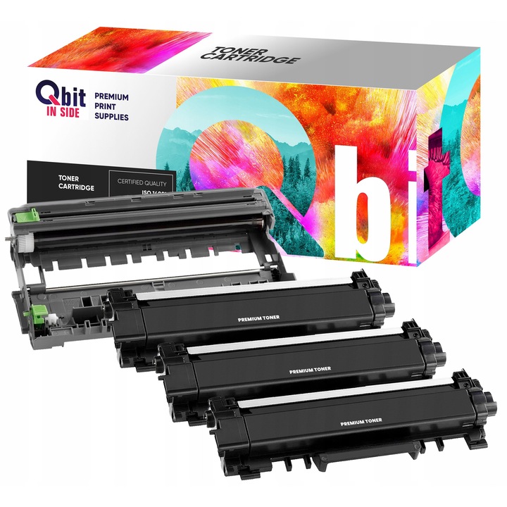 Szett 3x Toner TN-2421 XL fekete + Dobegység DR-2401 XL fekete, QBIT, Brother nyomtatókhoz