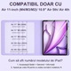 Защитен калъф за iPad Air 6 (2024) / Air 7 2025, AZFAMZOP™, с отделяща се Bluetooth клавиатура, тъч стилус, безжична мишка, силиконова защита за клавиатура, тънък, лилав