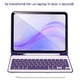 Защитен калъф за iPad Air 6 (2024) / Air 7 2025, AZFAMZOP™, с отделяща се Bluetooth клавиатура, тъч стилус, безжична мишка, силиконова защита за клавиатура, тънък, лилав