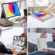 Защитен калъф за iPad 10/11-то поколение (A16) 2025, AZFAMZOP™, с подвижна Bluetooth клавиатура със 7 цвята подсветка, протектор за екран от закалено стъкло, тъч писалка, безжична мишка, силиконова защита за клавиатура, сив