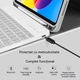 Защитен калъф за iPad 10/11-то поколение (A16) 2025, AZFAMZOP™, с подвижна Bluetooth клавиатура със 7 цвята подсветка, протектор за екран от закалено стъкло, тъч писалка, безжична мишка, силиконова защита за клавиатура, сив