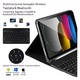 Защитен калъф за iPad 10/11 поколение (A16) 2025, AZFAMZOP™, с разглобяема Bluetooth клавиатура, протектор за екран от закалено стъкло, тъч писалка, безжична мишка, силиконова защита за клавиатура, тънък, черен