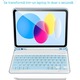 Защитен калъф за iPad 10/11-то поколение (A16) 2025, AZFAMZOP™, с разглобяема Bluetooth клавиатура, протектор за екран от закалено стъкло, тъч писалка, безжична мишка, силиконова защита за клавиатура, тънък, син