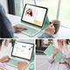 Защитен калъф за iPad Air 6 (2024) / Air 7 2025, AZFAMZOP™, с отделяща се Bluetooth клавиатура, защитно стъклено фолио за екран, тъч писалка, безжична мишка, силиконова защита за клавиатура, тънък, Ментово зелен