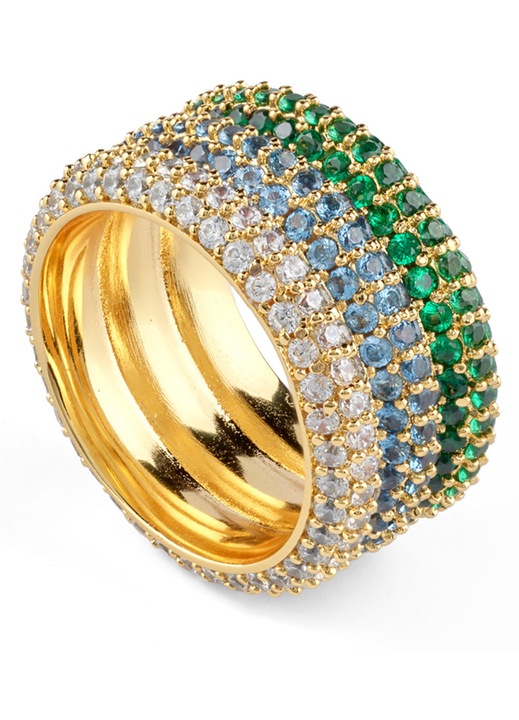 Inel dama, GUESS Jewels, vintage, cu pietre zircon, multicolor
