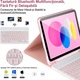 Защитен калъф за iPad 10/11-то поколение (A16) 2025, AZFAMZOP™, с разглобяема Bluetooth клавиатура, гъвкаво фолио за екран, тъч писалка, безжична мишка, силиконова защита за клавиатура, розов