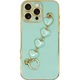 Husa telefon Vivid pentru Apple iPhone 16 Pro Max, verde, silicon, cu manere in forma de inima