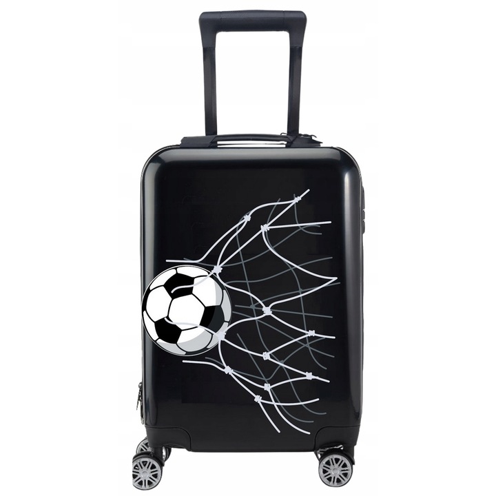 Troler MPMAX, negru, 50x34x25cm, cu roti 360°, compartimentare duala, pentru copii si adolescenti