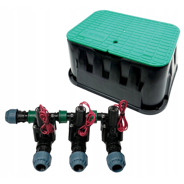Colector 3 sectiuni LoveMyGarden PGV 100, 3 electrovalve, 4 racorduri PE 25mm