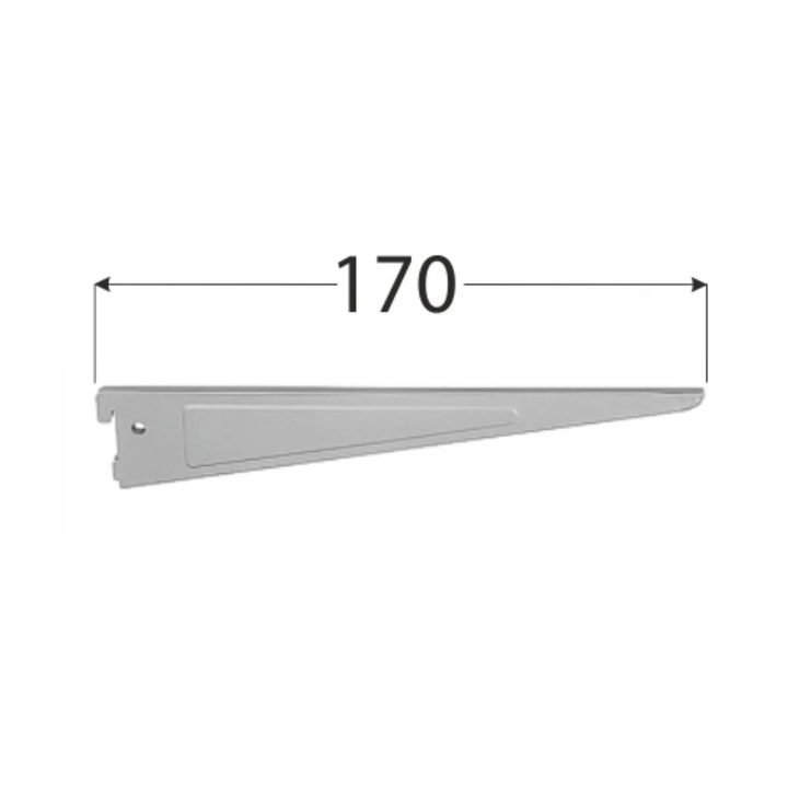 Consola dubla Velano Domax, suport din otel pentru rafturi, gri, 170 mm