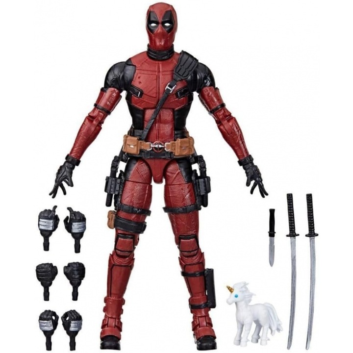 Figurina Deadpool, 15 cm, rosu-negru, design inspirat din film