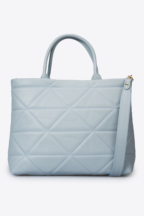 Massimo Castelli, Geanta tote de piele cu aspect matlasat, Albastru glaciar