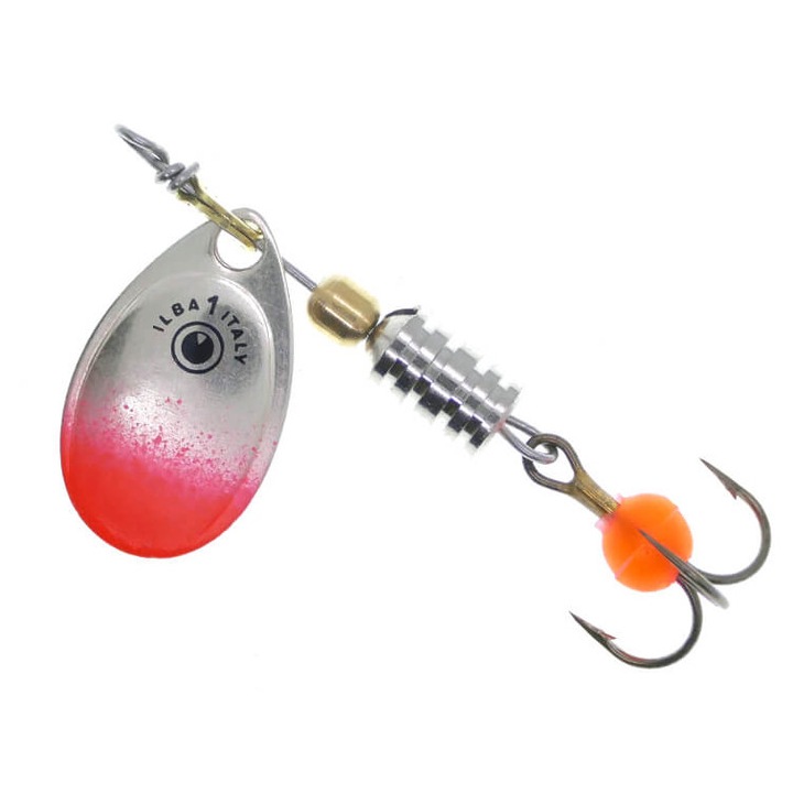 Lingurita rotativa Ilba Tondo SpinEye marimea 1, 3gr, Fluo Red, pentru pescuitul la pastrav, clean sau biban