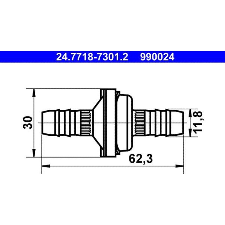Ate 24.7718-7301.2 vákuumszelep, -tömlő