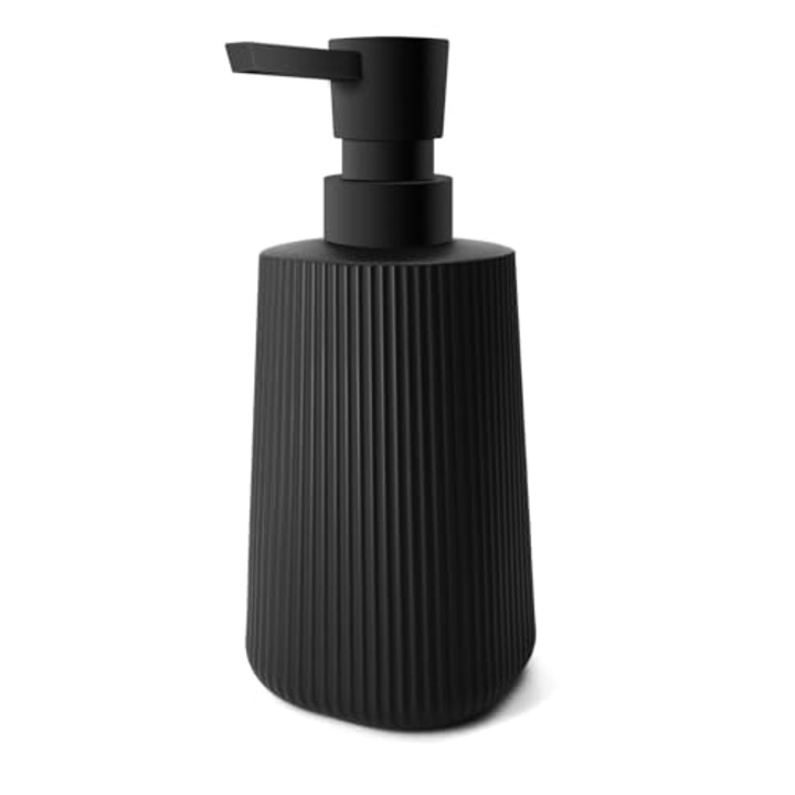 Szappanadagoló, modern üveg, 250ml, fekete, 1 db-os szett