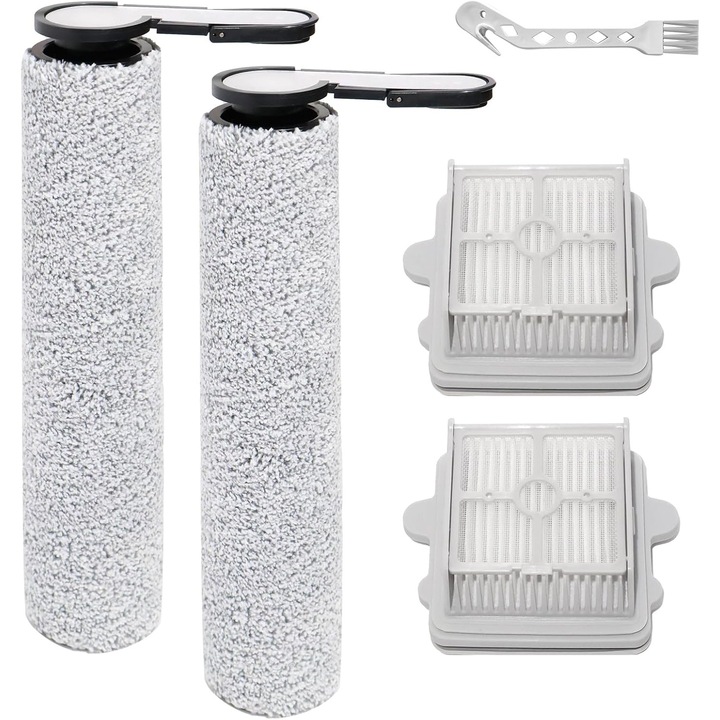 Set accesorii aspirator, 2 perii rotative + 2 filtre HEPA, compatibil Roborock F25, multicolor