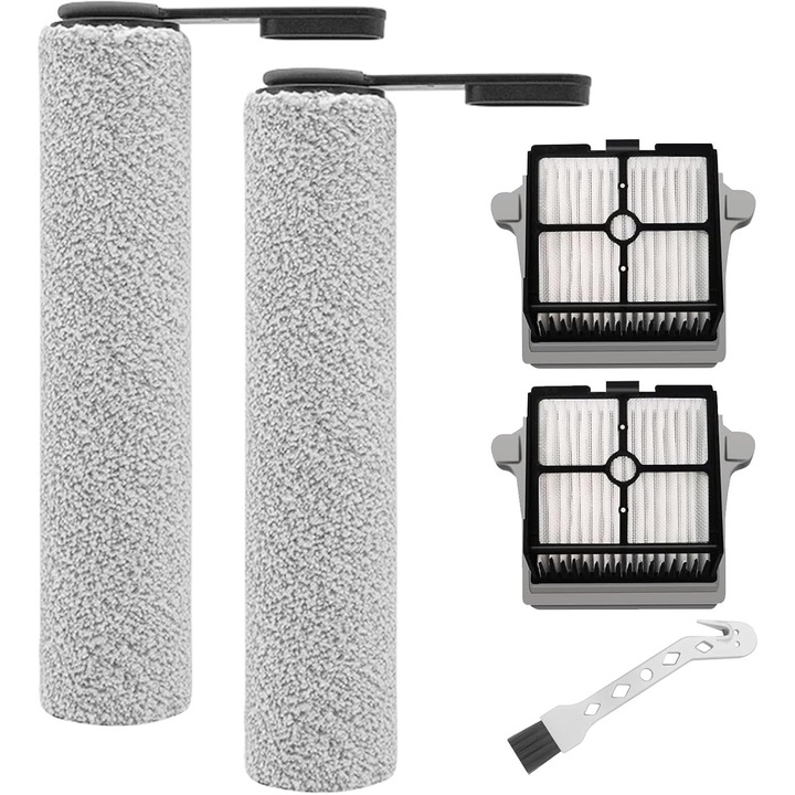 Rola perie si filtru HEPA de schimb pentru aspirator umed si uscat Tineco FLOOR ONE S7 PRO/FLOOR ONE S6, 2 role perie + 2 filtre + 1 perie de curatare