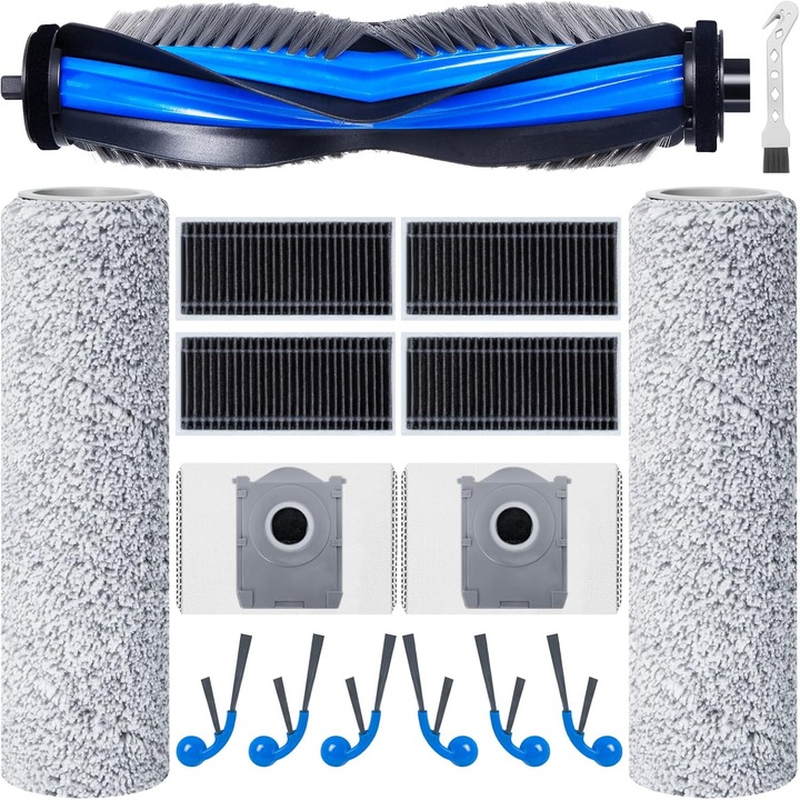 Set accesorii pentru aspiratoare Ecovacs Deebot T80 Omni/X8 PRO OMNI/X8 Omni - 1 perie rotativa, 2 role mop, 4 filtre, 6 perii laterale, 2 saci de praf