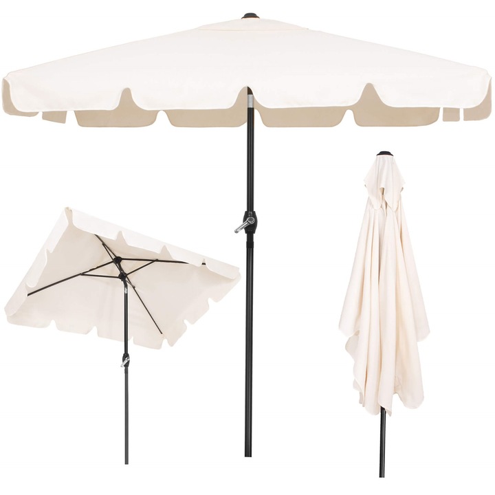 Umbrela de grădină pliabilă, Springos, 240 cm, gri închis, material impermeabil