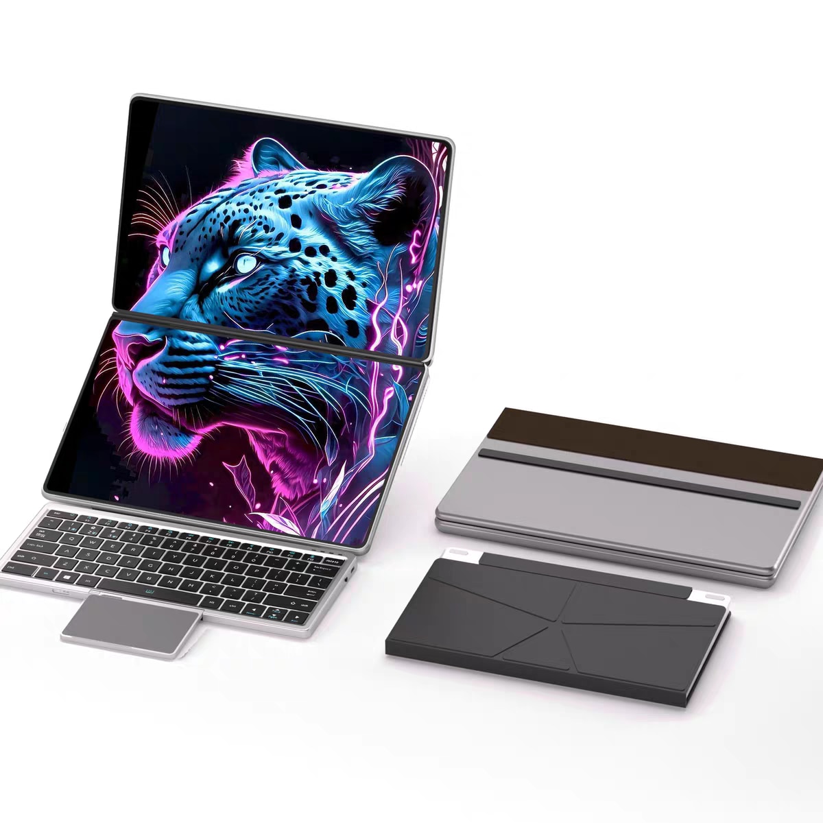 Laptop DS20 cu ecran dublu 360, Intel N150, 32GB RAM, 1TB SSD, 2*14 inch, Touch, 2240x1440, Windows 11