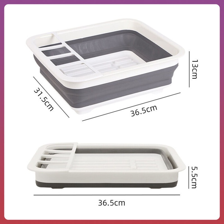 Scurgator vase pliabil plastic 36.5x13x31 cm alb