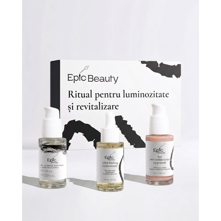 Epic Beauty arcápoló szett, 3 termék, hidratálás, gyengéd hámlasztás, többszínű