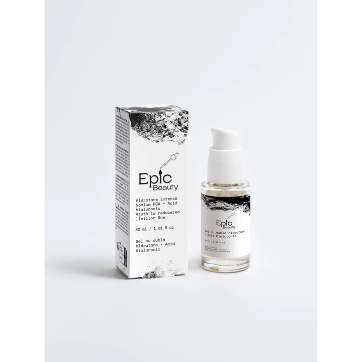 Gel Hidratant Intens Epic Beauty, cu Acid Hialuronic, 30ml, pentru ten normal, hidratare profunda