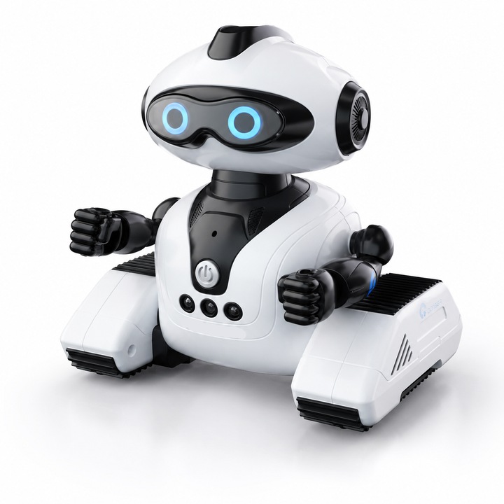 Interaktív RC Robot RózsaszínKék Távirányítóval, Gesztus- és Érintésvezérléssel, Programozással, Zenével és Hangfelvétellel, 8+ Évesek