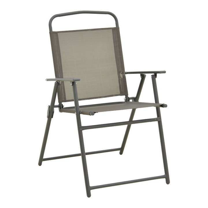 Scaun pliabil Vela, VivaDeco, antracit & sampanie, 53x58x90 cm