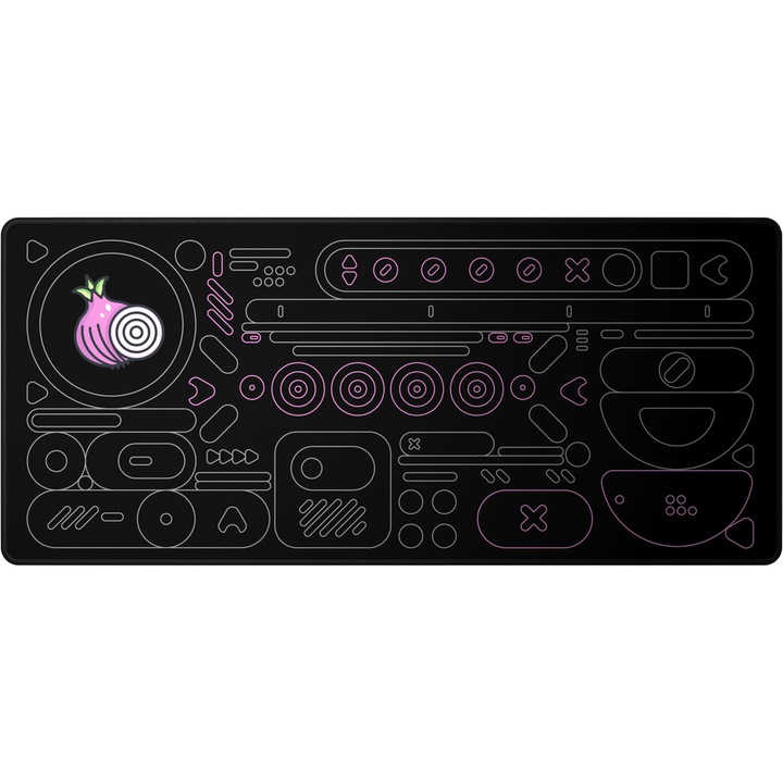 Egérpad Dark Project Onionite Grafic, XL, 900 x 400 x 4 mm Fekete