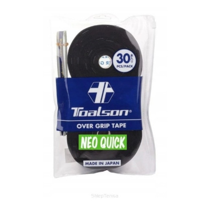 Overgrip Toalson Neo Quick szett 30 darab, fekete, kényelmes, perforált