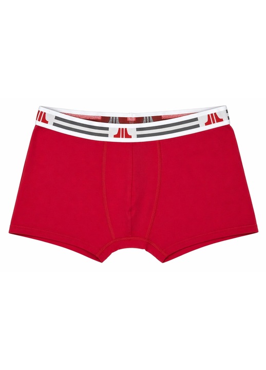 Boxeri barbati JIL, Bumbac, confortabili, banda gri, Rosu