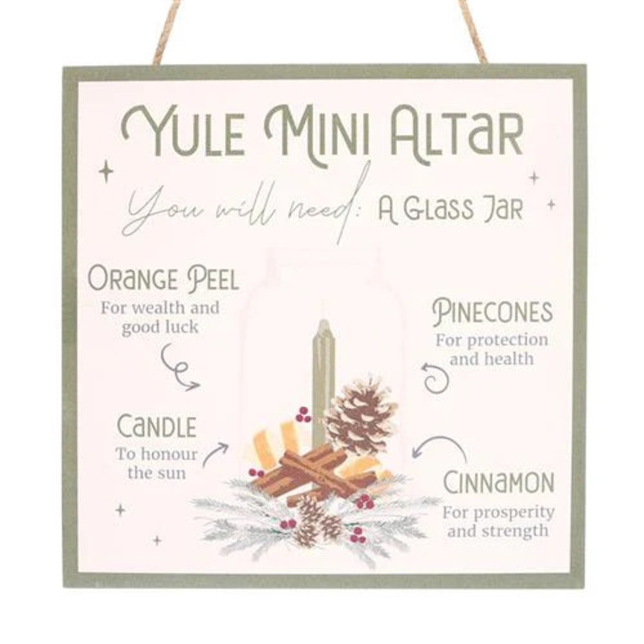 Függő MDF tábla - Yule Oltár (20 cm)