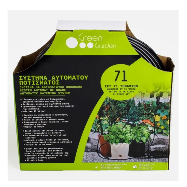 Sistem de Udare Automata Green Garden, 23m, 71 piese, plastic