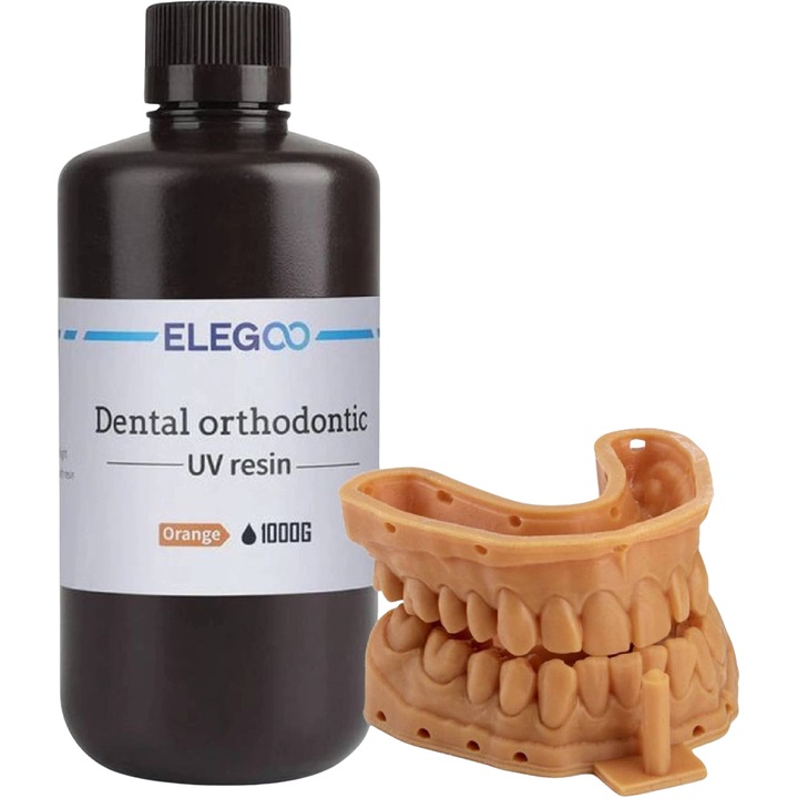 3D смола, Elegoo Dental Orthodontic, 1kg, Оранжева, за 3D принтер