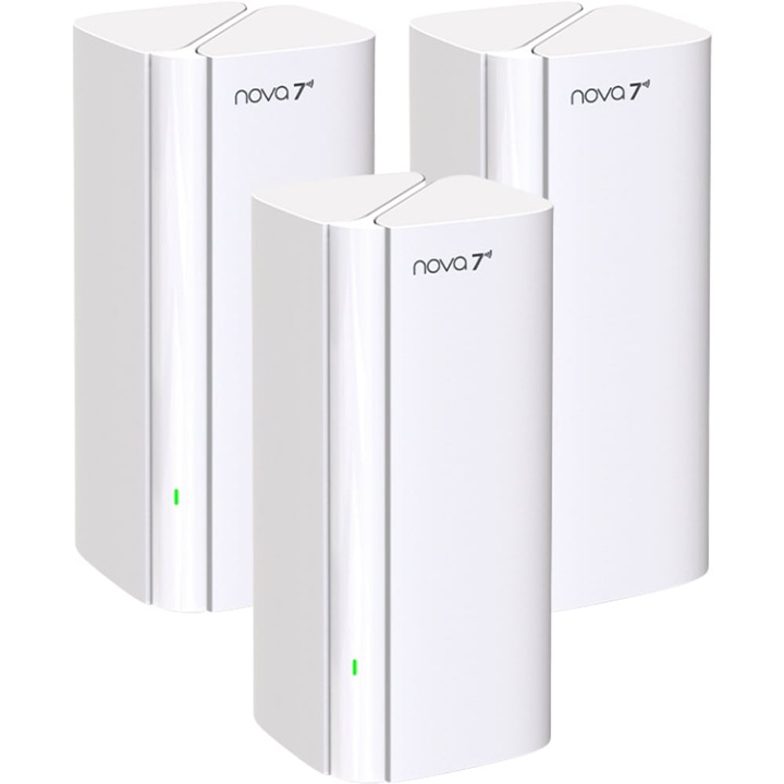 Система Mesh Wireless TENDA Nova EE3 Pro, BE3600, Wi-Fi 7, Dual Band 688 + 2882 Mbps, NFC свързване, 3 броя, Бял