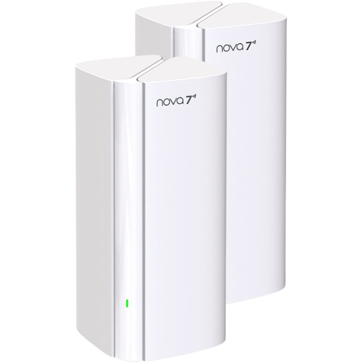Система Mesh Wireless TENDA Nova EE3 Pro, BE3600, Wi-Fi 7, Dual Band 688 + 2882 Mbps, Свързване NFC, 2 броя, Бял