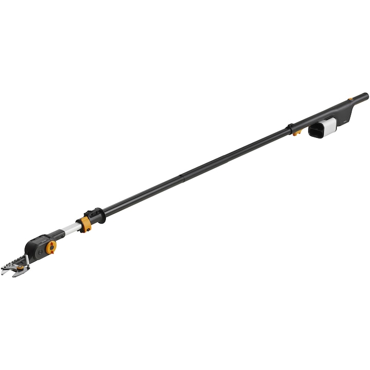 Fiskars akkumulátoros elektromos metszőolló teleszkópos nyéllel fákhoz/kerthez, 12 V, 2.4 - 4 m teleszkópos rúd, Lépésenkénti penge, 32 mm maximális vágási átmérő, Állítható vágófej, Kefe nélküli motor, Töltő és akkumulátor nélkül a csomagban