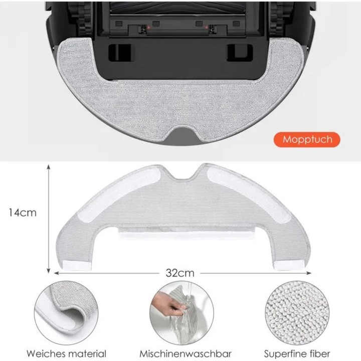 Kit accesorii robot aspirator D10 Plus Gen 2, 4 lavete, 6 saci praf, perie principala