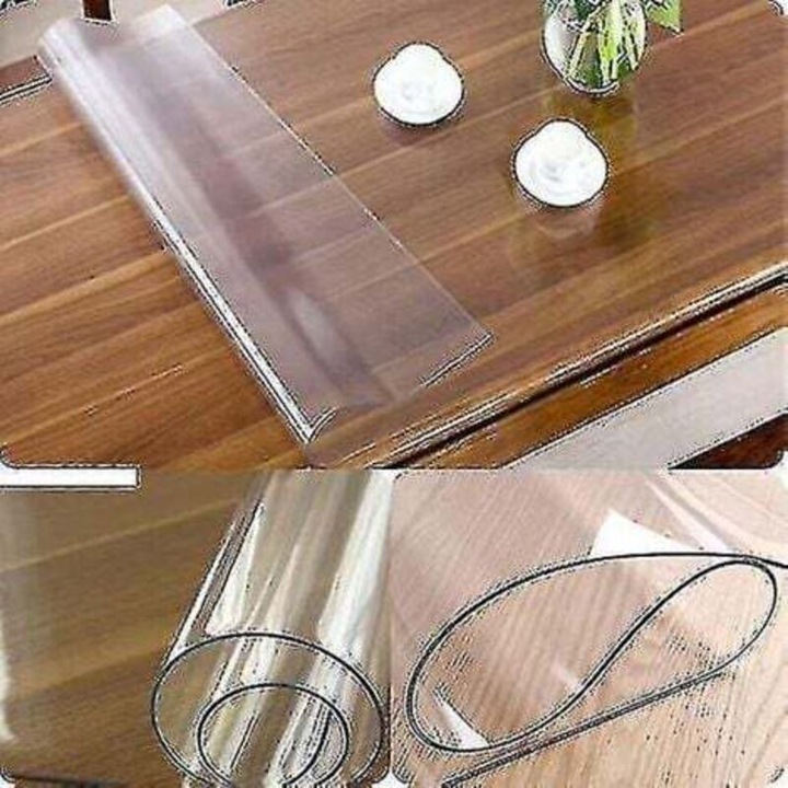 Protectie de masa din PVC transparent 160x90cm, pentru interior, protectie impotriva petelor si zgarieturilor
