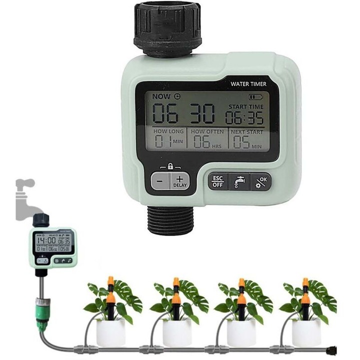 Programator stropire HCT-322, manual/automatic, 3W, 500g, accesorii de conectare inclus.
