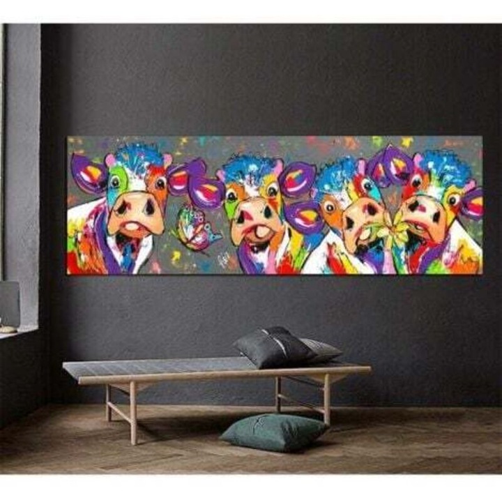 Модерна абстрактна картина върху платно, 40x120cm, естествен декор за всекидневна, спалня, офис, комплект с дървена рамка (сглобена)