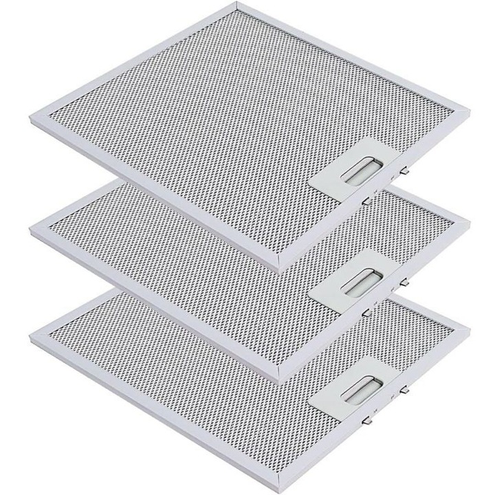 Filtru metalic extractor 305x267mm, set 3 bucati, compatibil cu hote Ariston, Hotpoint, Indesit, Electrolux, AEG