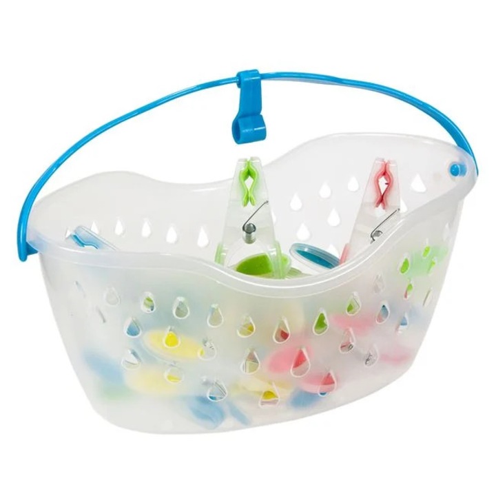 Cusulet oval cu carlige rufe BAMI, plastic, transparent, 23x12x12cm, set cu 20 de carlige