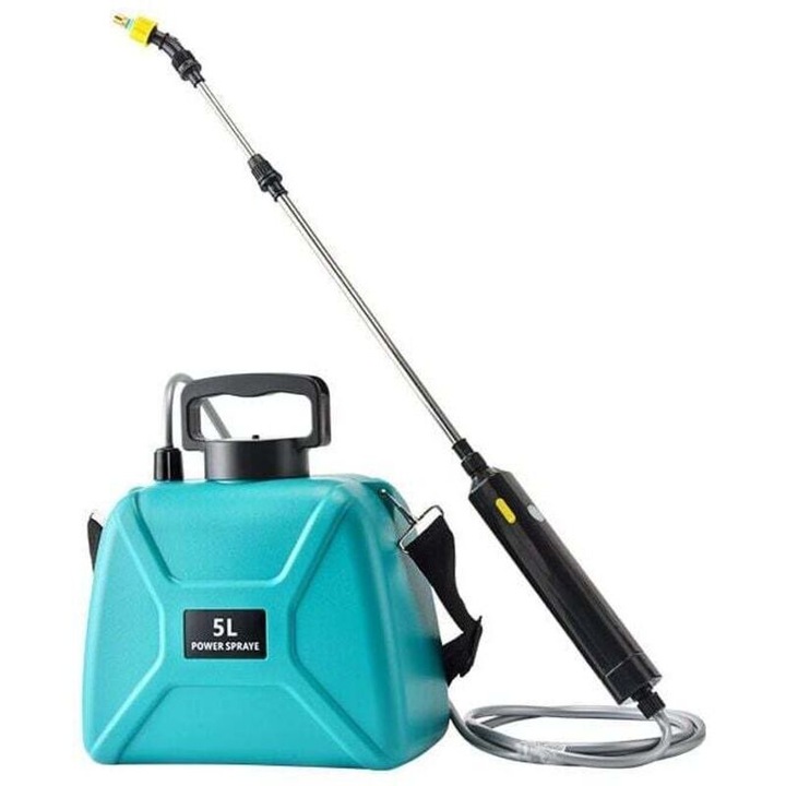Stropitoare electrica pentru gradina, 5L, 3 duze ajustabile, reincarcabila USB, verde