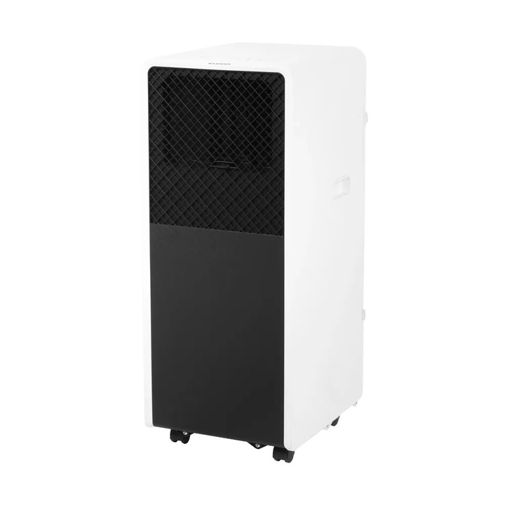Aparat de aer conditionat portabil 2in1 Eurom, PAC 7.3, clasa A, 6900 BTU, debit maxim de aer 280 m³/h, potrivit pentru incaperi de pana la 22 m², racire/dezumidificare, 2 trepte de viteza, timer 24h, display LED, telecomanda inclusa, roti, alb
