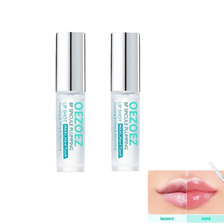2 db-os szett OEZÖEZ BP Spicule Plumping Lip Shot ajakvolumen szérum, Maxi Hard Touch nagyító hatás, hialuronsavval és peptidekkel, intenzív hidratálás és ráncfeltöltés, telt és voluminózus ajkak