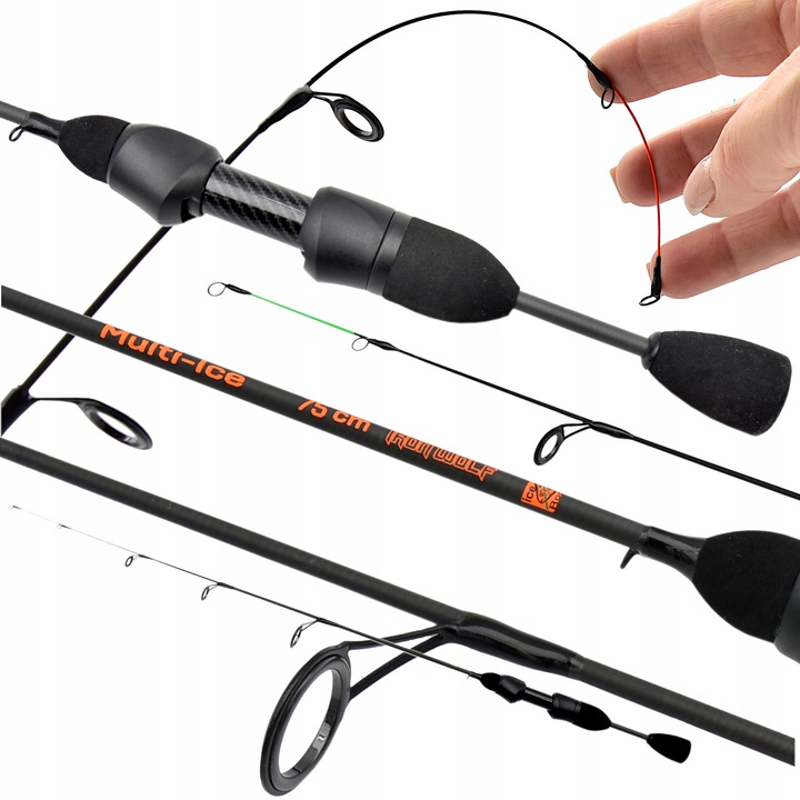 Iron Wolf Multi-Ice horgászkanál 75 cm, Hard modell, 2 cserélhető heggyel, fekete színű