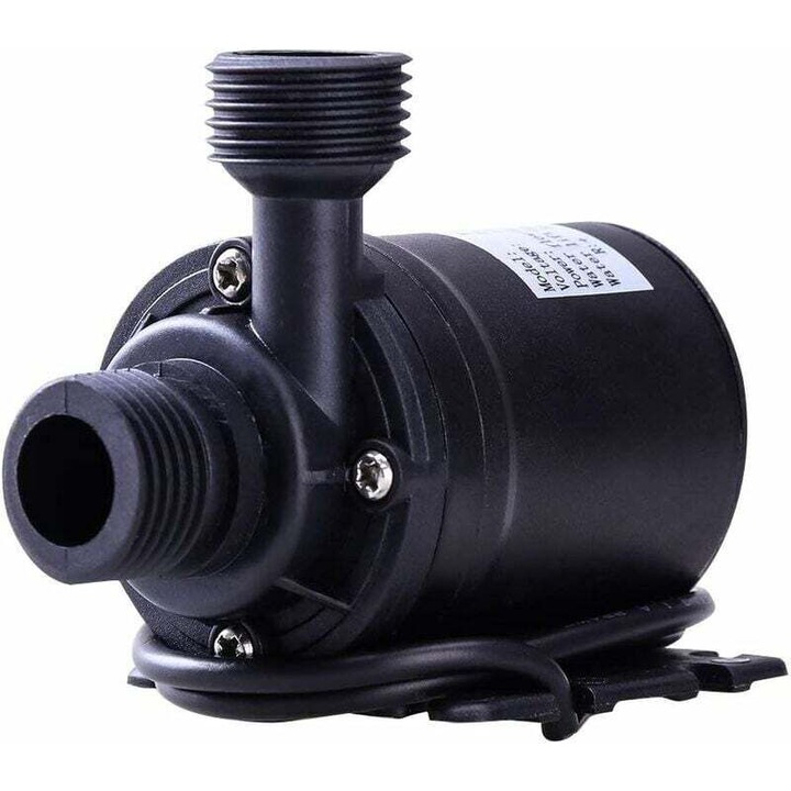 Pompa submersibila 12V DC, 800 l/h, 5m, pentru fantani, piscine, sisteme de circulatie a apei, neagra, 8x7x4 cm